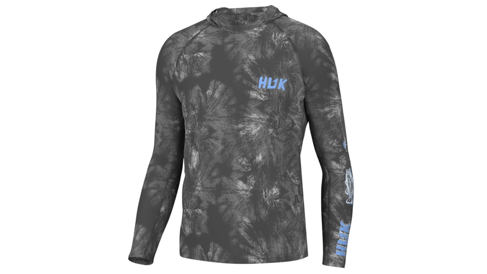 HUK Performance Fishing Fish Line Pursuit Hoodie - Mens, Volcanic Ash, S, H1200591-013-S