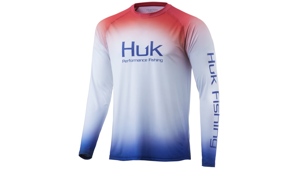 HUK Performance Fishing Flare Fade Long Sleeve - Men's, Americana, Large, H1200342-695-L