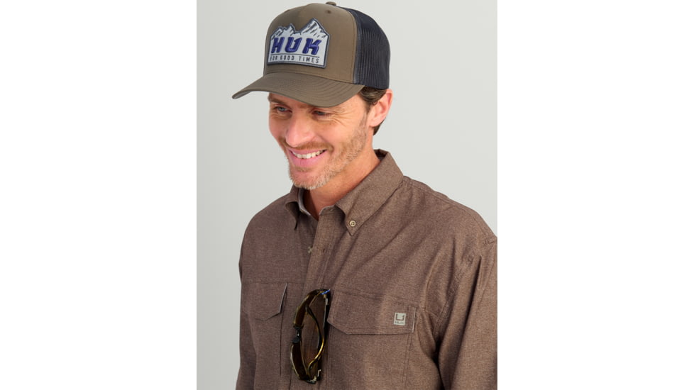 HUK Performance Fishing Hawser Heather Flannel - Mens, Pluff Mud Hthr, 2XL, H1500208-203-XXL