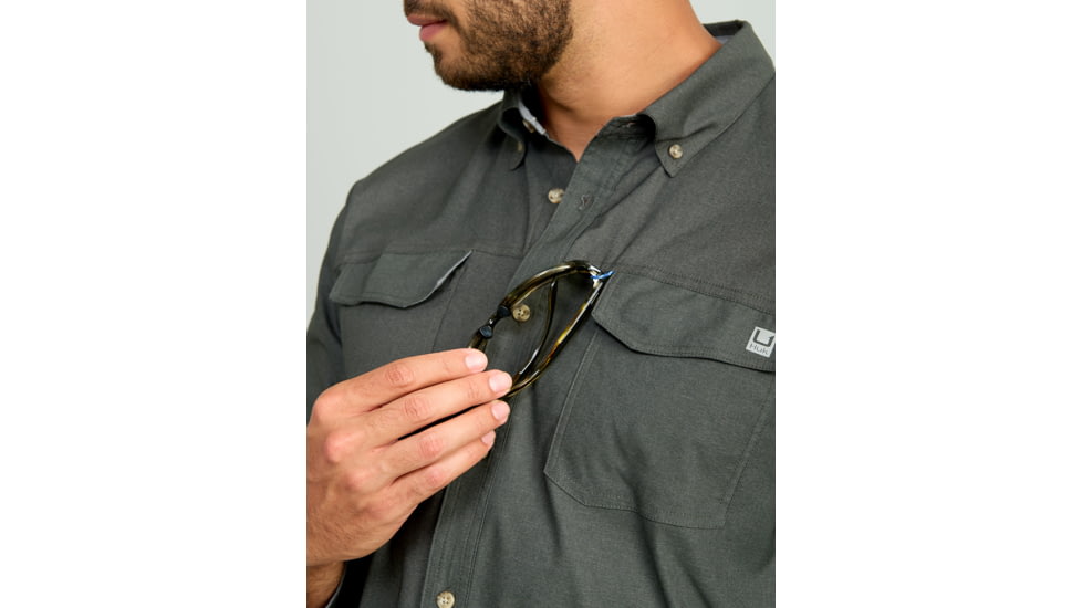 HUK Performance Fishing Hawser Heather Flannel - Mens, Volc Ash Hthr, 2XL, H1500208-015-XXL