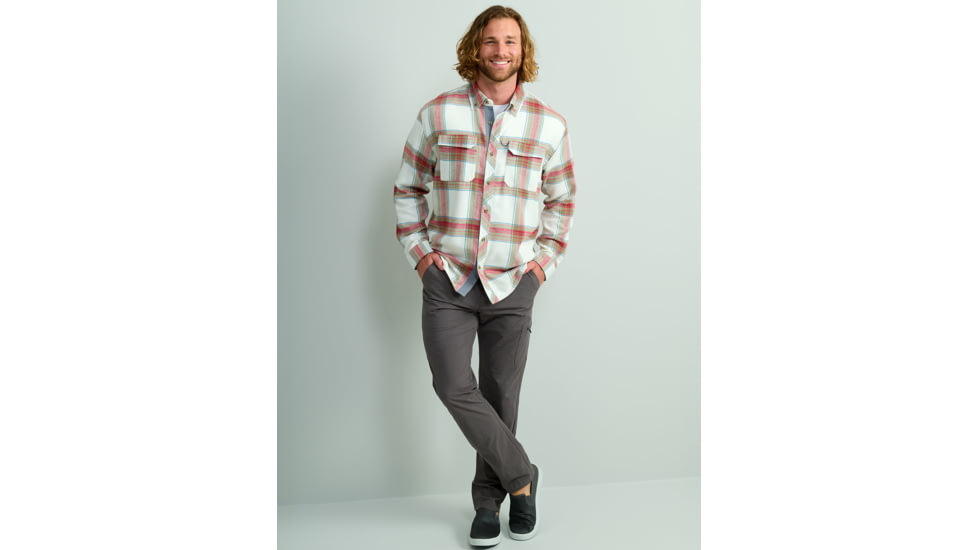 HUK Performance Fishing Hawser Plaid Flannel - Mens, Khaki, Large, H1500209-250-L