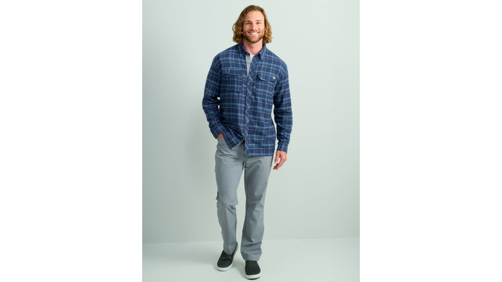 HUK Performance Fishing Hawser Plaid Flannel - Mens, Naval Academy, Medium, H1500209-413-M