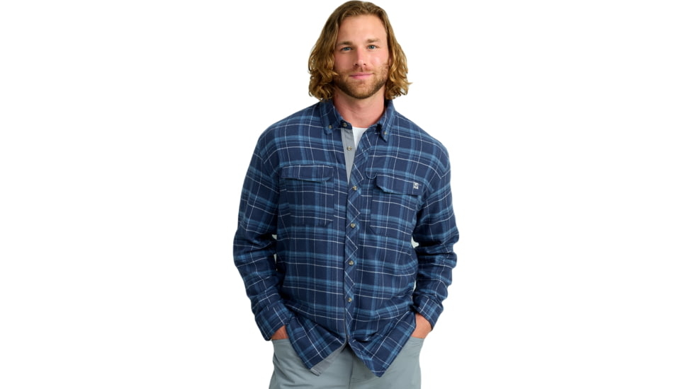 HUK Performance Fishing Hawser Plaid Flannel - Mens, Naval Academy, Medium, H1500209-413-M