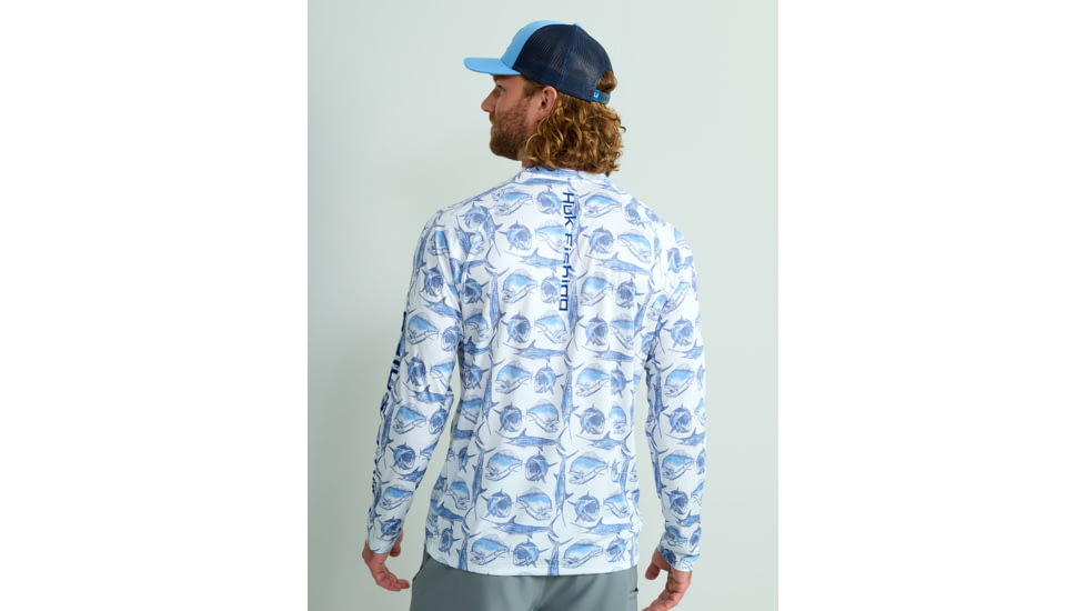 HUK Performance Fishing Hidden Huk Pursuit Crew - Mens, Marolina Blue, 3XL, H1200590-420-XXXL