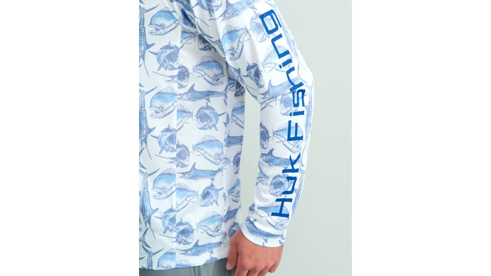 HUK Performance Fishing Hidden Huk Pursuit Crew - Mens, Marolina Blue, 3XL, H1200590-420-XXXL