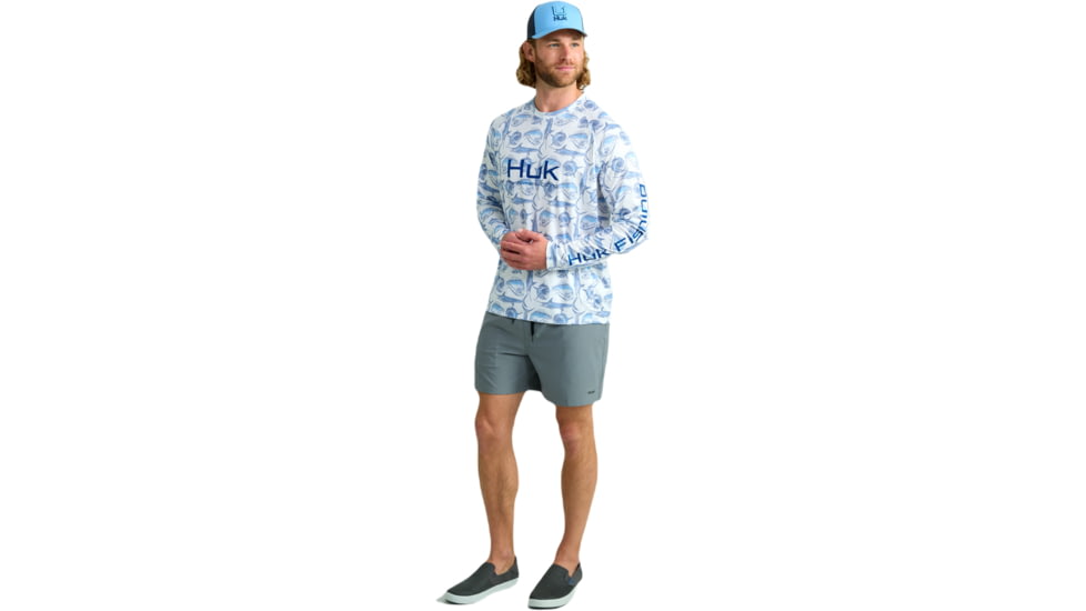 HUK Performance Fishing Hidden Huk Pursuit Crew - Mens, Marolina Blue, 3XL, H1200590-420-XXXL