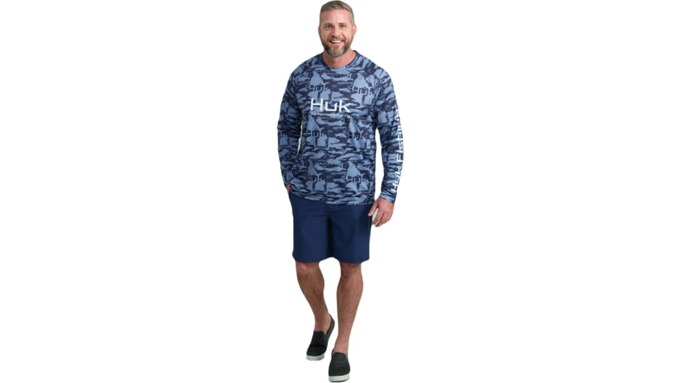 HUK Performance Fishing Hidden Huk Pursuit Crew - Mens, Naval Academy, Extra Large, H1200590-413-XL