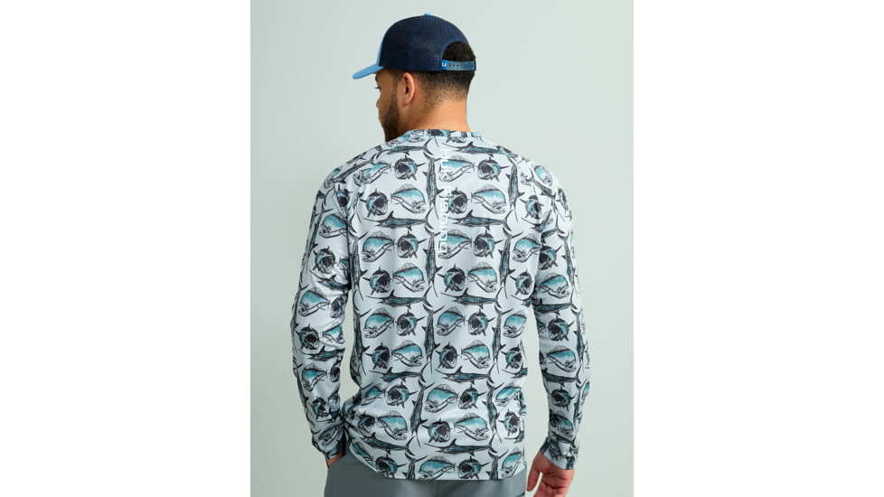 HUK Performance Fishing Hidden Huk Pursuit Crew - Mens, Storm Blue, Small, H1200590-394-S