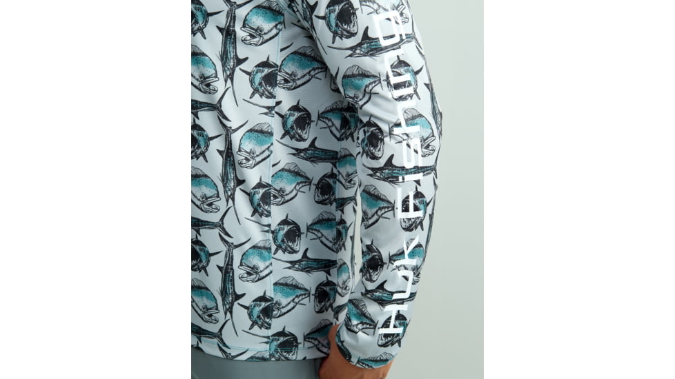 HUK Performance Fishing Hidden Huk Pursuit Crew - Mens, Storm Blue, Small, H1200590-394-S