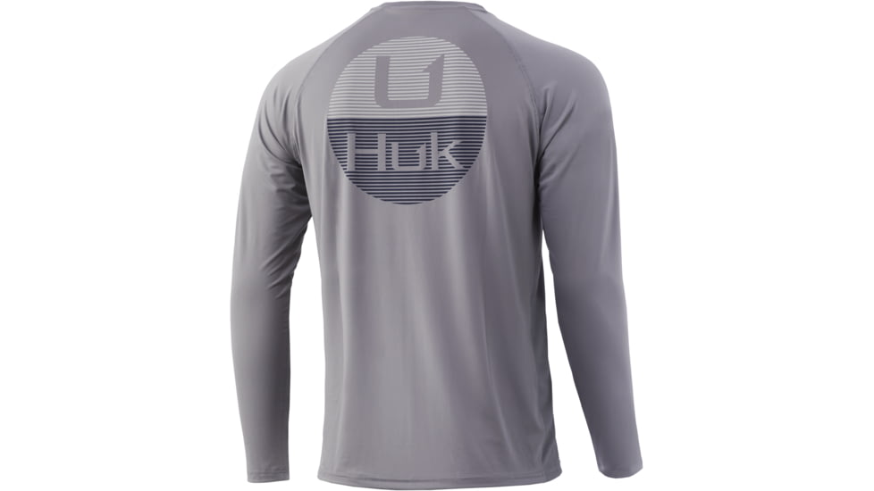 HUK Performance Fishing Horizon Lines Pursuit Long Sleeve - Men's, Sharkskin, Medium, H1200370-028-M