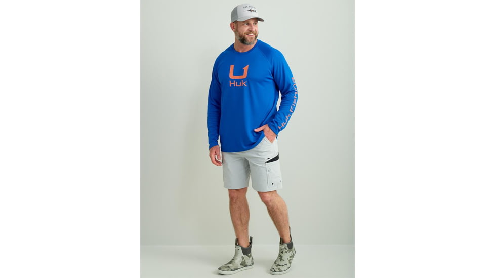 HUK Performance Fishing Huk Icon Crew Long Sleeve Shirt Fresh Salmon XL E13EC917, ATH1200573460XL
