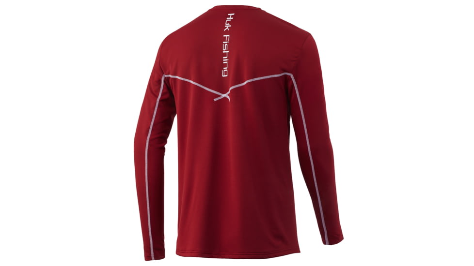 HUK Performance Fishing Huk Icon X Long Sleeve - Mens, Blood Red, Small, H1200138-603-S