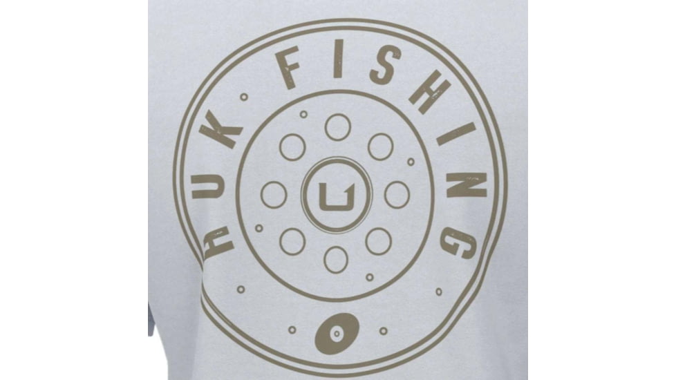 HUK Performance Fishing Reel On Short Sleeve Shirt - Men's, White, Small, H1000419-100-S