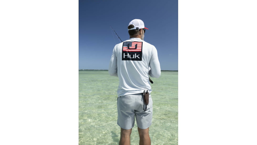 HUK Performance Fishing HUKd Up Americana Pursuit - Mens, Glacier, Small, H1200298-051-S