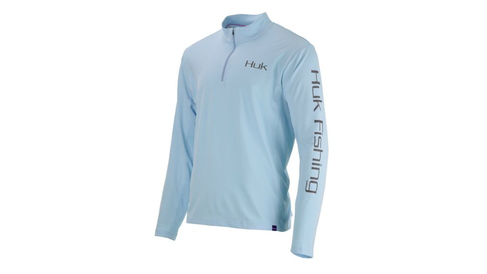 HUK Performance Fishing Icon 1/4 Zip Tops - Men's, Carolina Blue, Large, H1200140-420-L