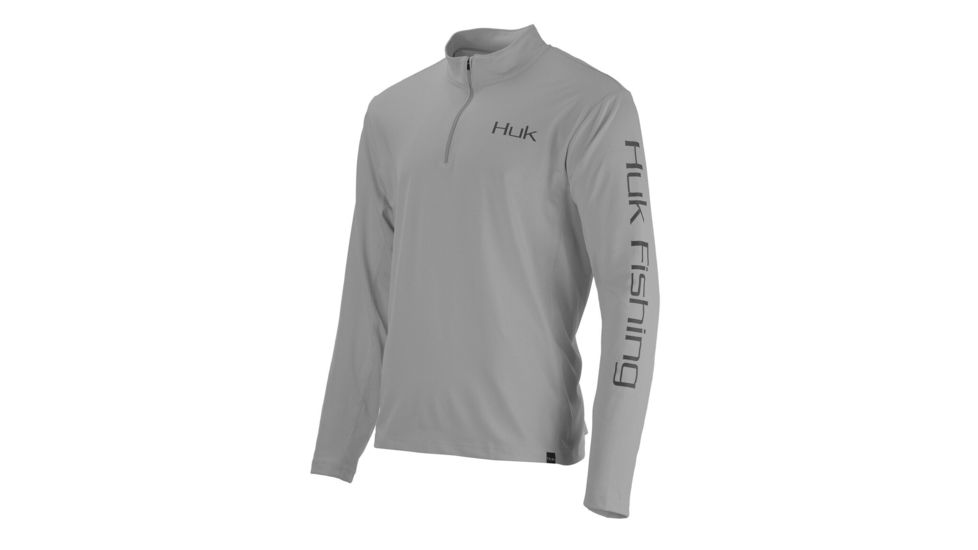 HUK Performance Fishing Icon 1/4 Zip Tops - Men's, Grey, Medium, H1200140-020-M
