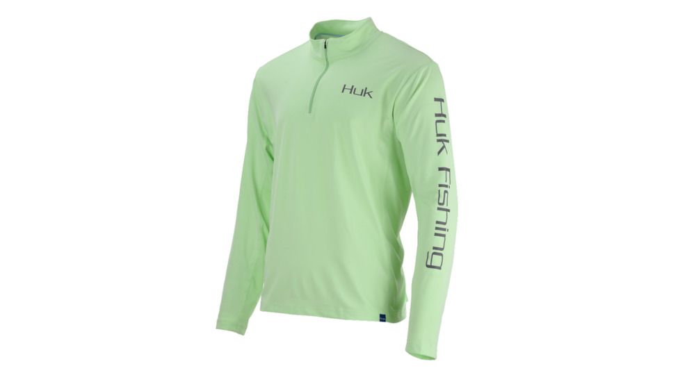HUK Performance Fishing Icon 1/4 Zip Tops - Men's, Key Lime, Large, H1200140-336-L