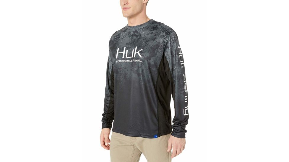 HUK Performance Fishing Icon Camo 1/4 Zip Tops - Mens, Night Vision, Medium, H1200147-075-M