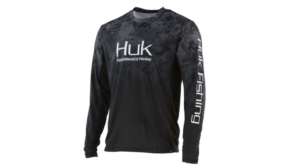 HUK Performance Fishing Icon Camo Fade Tops, Long Sleeve - Mens, Night Vision, Medium, H1200155-075-M
