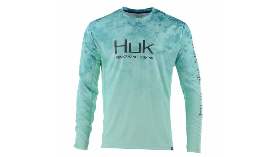 HUK Performance Fishing Icon Camo Fade Tops, Long Sleeve - Mens, Shallows, Small, H1200155-365-S