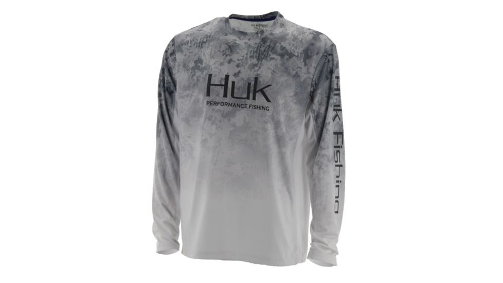 HUK Performance Fishing Icon Camo Fade Tops, Long Sleeve - Mens, Sub Zero, 2XL, H1200155-185-XXL