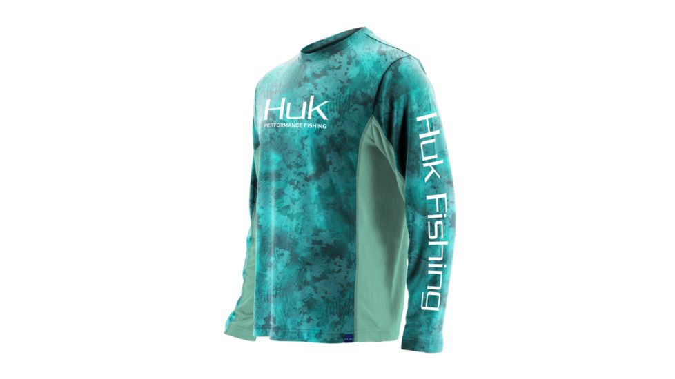 HUK Performance Fishing Icon Camo LS Tops, Long Sleeve - Mens, Shallows, 2XL, H1200143-365-XXL