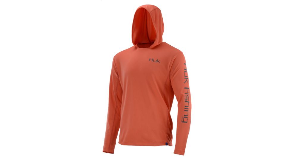 HUK Performance Fishing Icon Hoodie, Pullover - Men's, Coral, Extra Large, H1200139-630-XL
