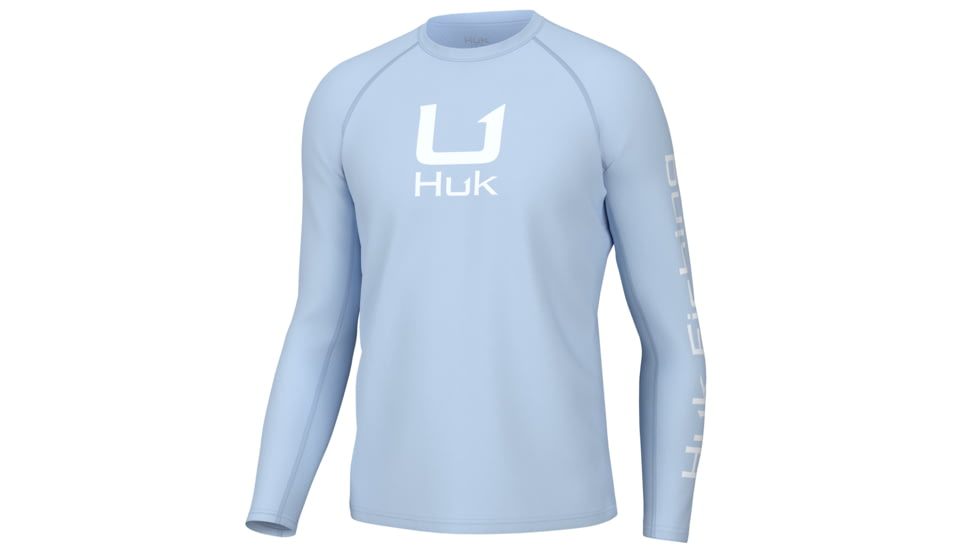 HUK Performance Fishing Icon LS Crew Shirt - Mens, Ice Water, M, H1200573-476-M