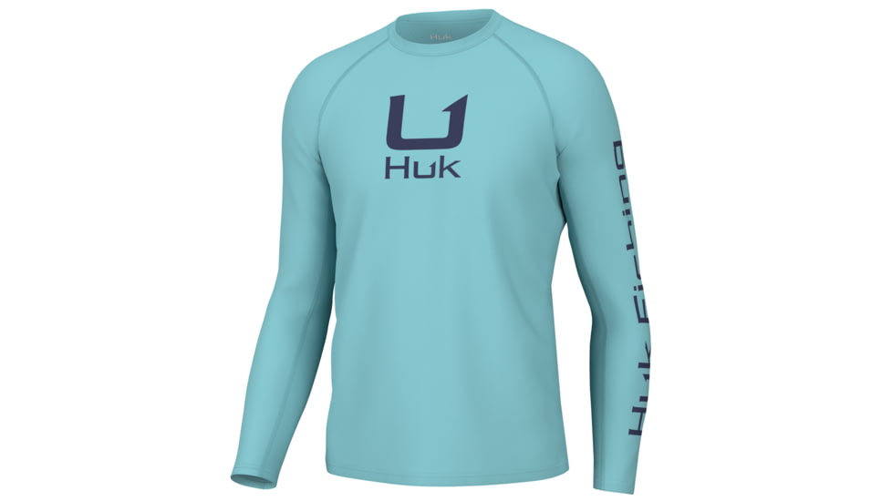 HUK Performance Fishing Icon LS Crew Shirt - Mens, Marine Blue, XL, H1200573-372-XL