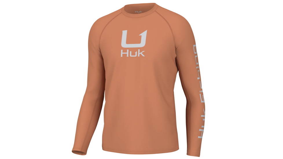 HUK Performance Fishing Icon LS Crew Shirt - Mens, Sunburn, XL, H1200573-216-XL