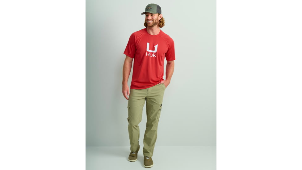 HUK Performance Fishing Icon Short Sleve Crew - Mens, Channel Marker, 2XL, H1200572-624-XXL
