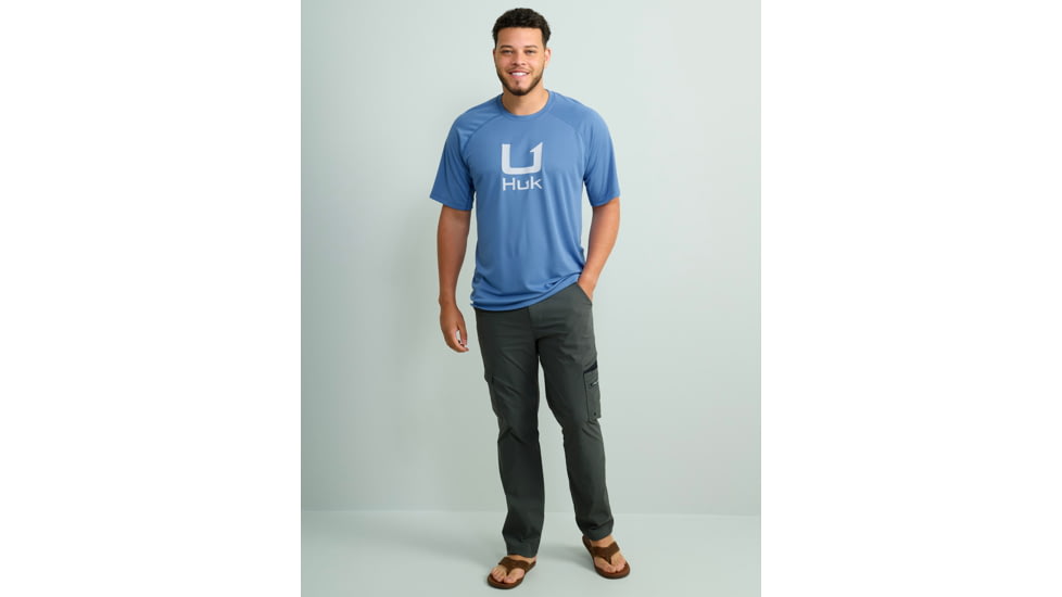 HUK Performance Fishing Icon Short Sleve Crew - Mens, Quiet Harbor, Large, H1200572-445-L