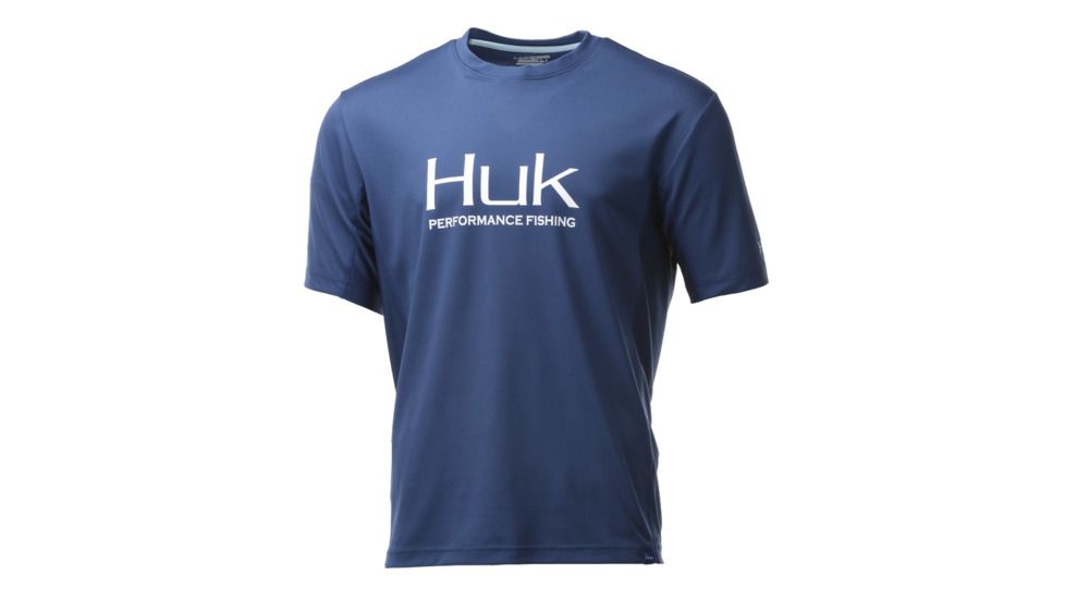 HUK Performance Fishing Icon SS Tops, Short Sleeve - Mens, Dark Blue, Large, H1200137-401-L