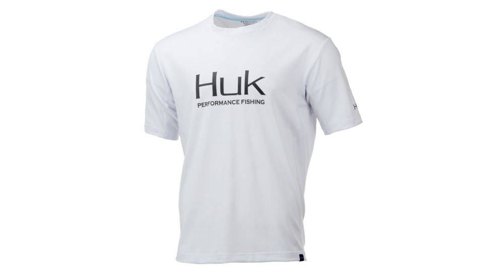 HUK Performance Fishing Icon SS Tops, Short Sleeve - Mens, White, Large, H1200137-100-L