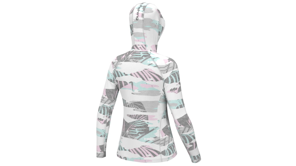 HUK Performance Fishing Icon Tropicamo Hoodie - Womens, White, S, H6120171-100-S