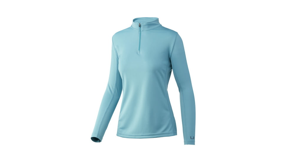 HUK Performance Fishing Icon X 1/4 Zip Long-Sleeve Shirt - Women's, Medium, Porcelain Blue, H6120087-481-M