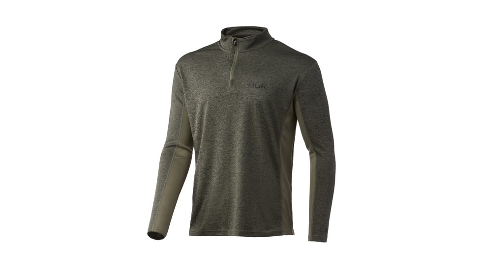 HUK Performance Fishing Icon X Coldfront 1/4 Zip - Men's, Large, Heather Moss, H1200451-318-L