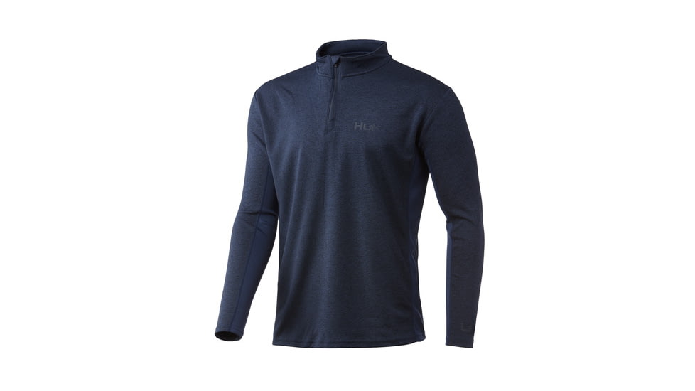 HUK Performance Fishing Icon X Coldfront 1/4 Zip - Men's, Large, Sargasso Sea Heather, H1200451-416-L