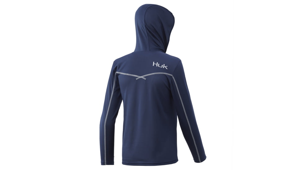 HUK Performance Fishing Icon X Hoodie Solid - Youth, Sargasso Sea, Extra Small, H7120044-409-YXS