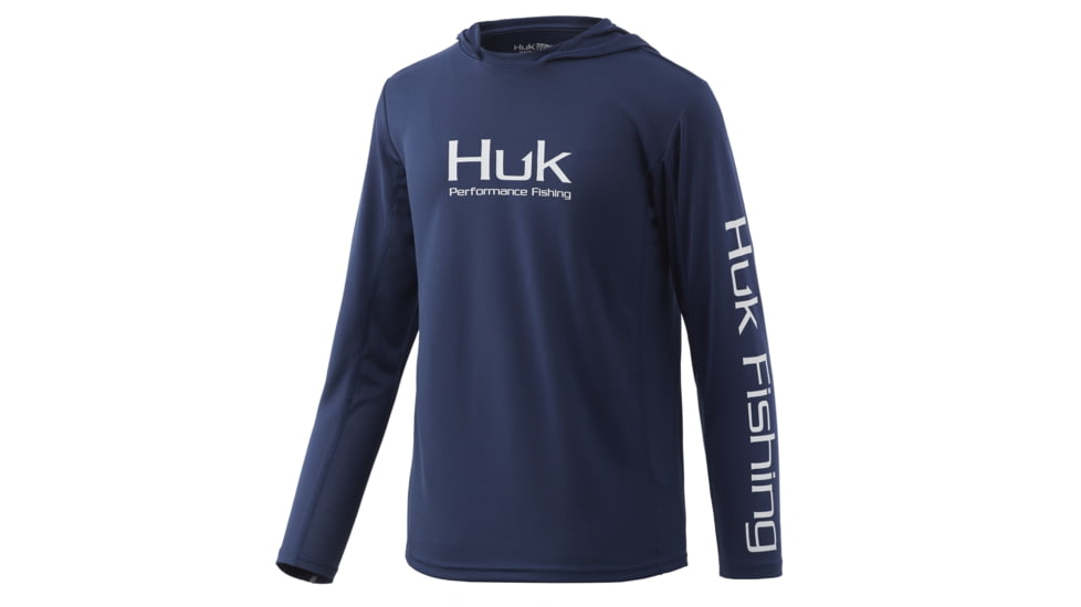 HUK Performance Fishing Icon X Hoodie Solid - Youth, Sargasso Sea, Extra Small, H7120044-409-YXS