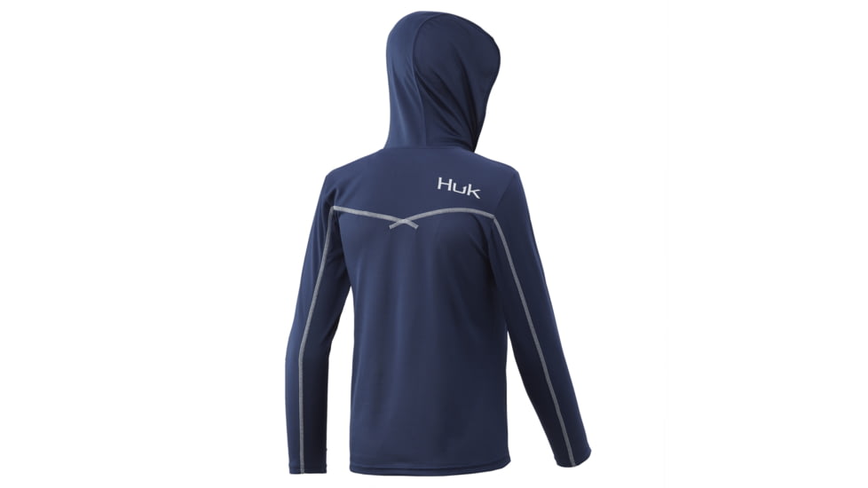 HUK Performance Fishing Icon X Hoodie Solid - Youth, Sargasso Sea, Youth Extra Large, H7120044-409-YXL