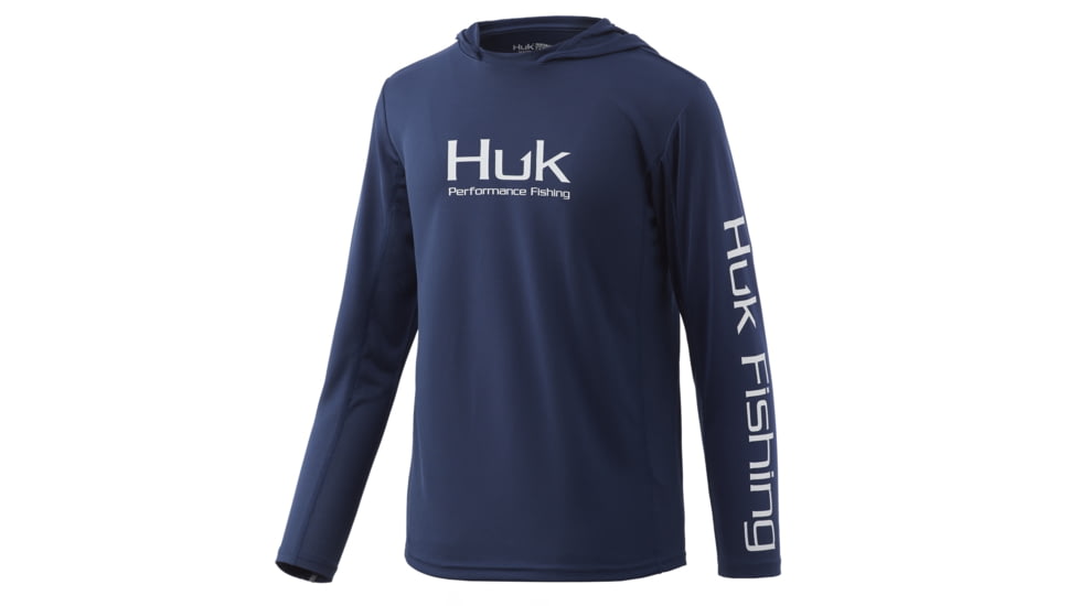 HUK Performance Fishing Icon X Hoodie Solid - Youth, Sargasso Sea, Youth Extra Large, H7120044-409-YXL