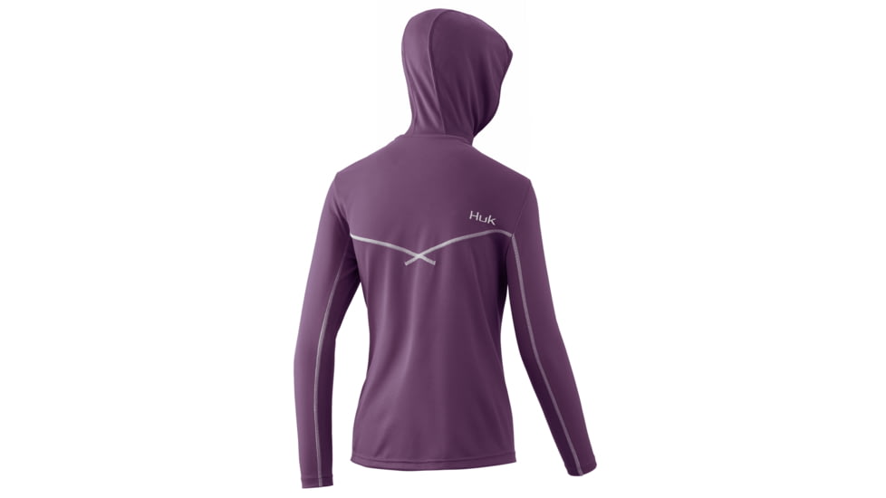 HUK Performance Fishing Icon X Hoodie - Womens, Blackberry, Extra Large, H6120019-504-XL