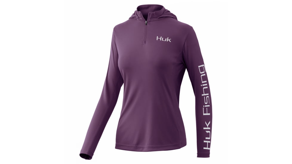 HUK Performance Fishing Icon X Hoodie - Womens, Blackberry, Extra Large, H6120019-504-XL