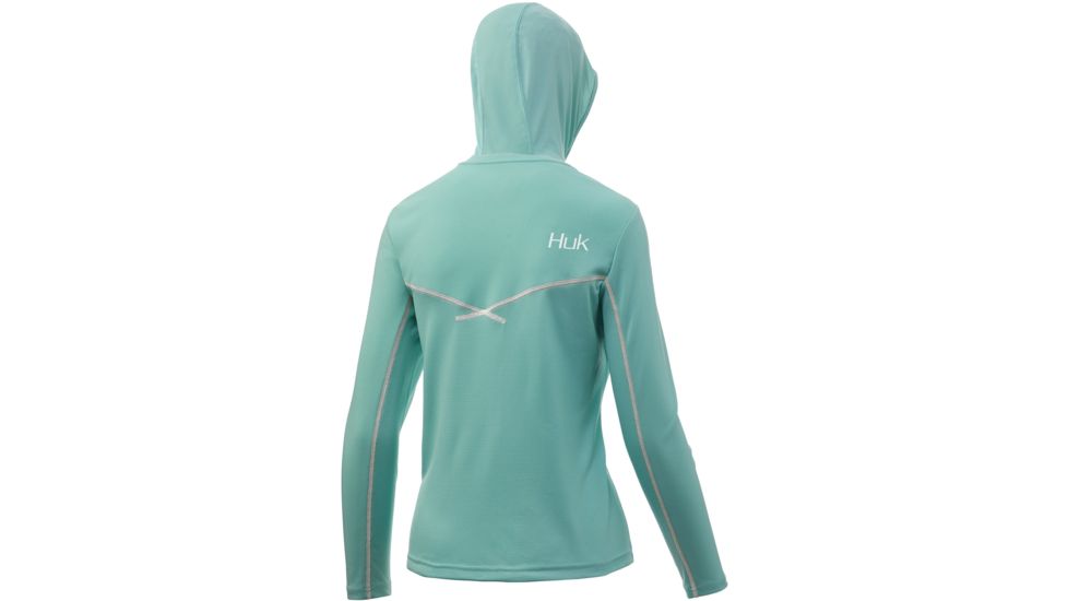 HUK Performance Fishing Icon X Hoodie - Womens, Bright Teal, Medium, H6120019-442-M