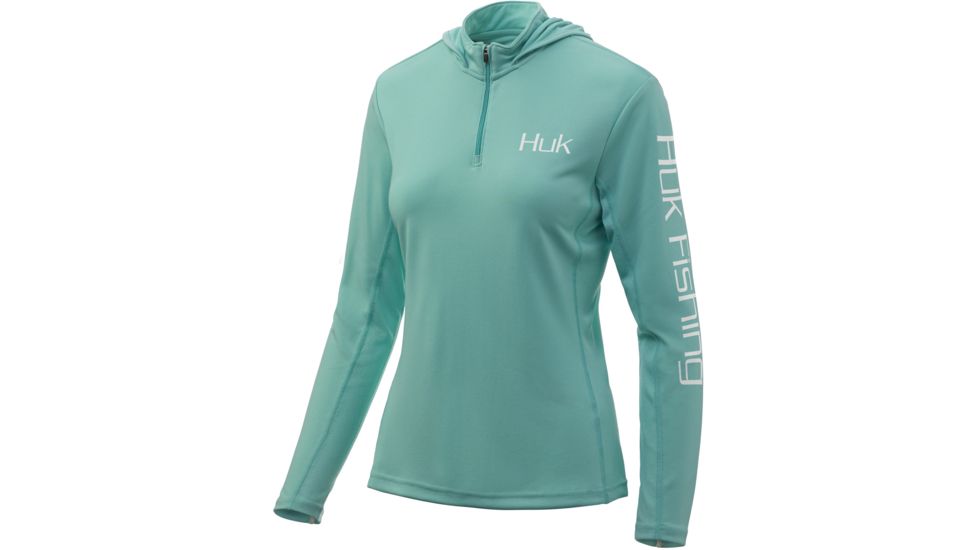 HUK Performance Fishing Icon X Hoodie - Womens, Bright Teal, Medium, H6120019-442-M