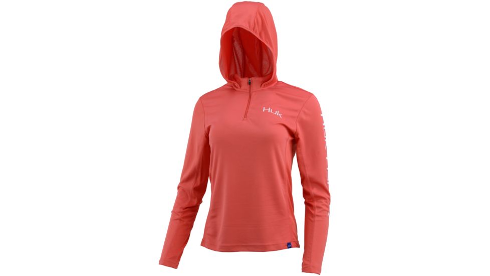 HUK Performance Fishing Icon X Hoodie - Womens, Hibiscus, Extra Large, H6120019-692-XL