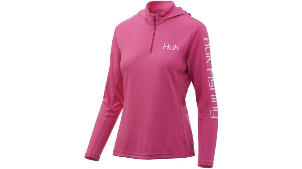 HUK Performance Fishing Icon X Hoodie - Womens, Hot Pink, Small, H6120019-670-S