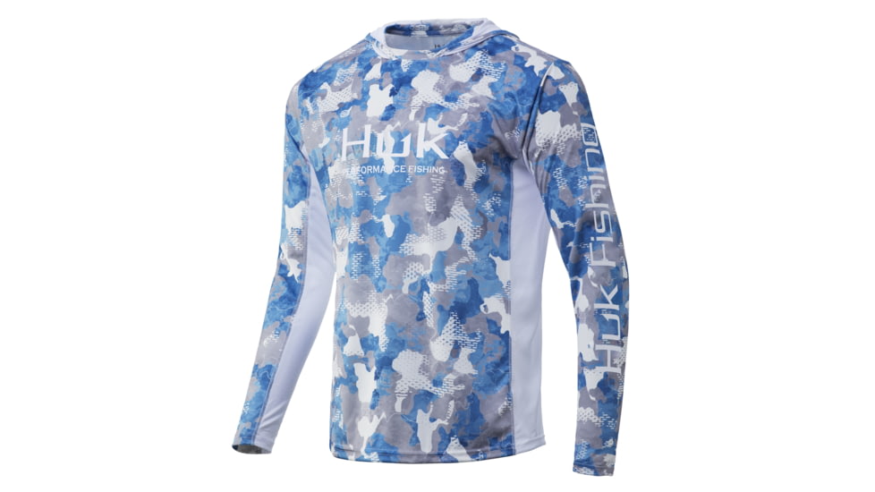 HUK Performance Fishing Icon X KC Refraction Camo Hoodie - Mens, Ice Boat, Extra Large, H1200287-459-XL