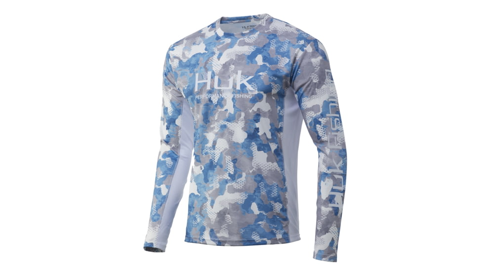 HUK Performance Fishing Icon X KC Refraction Camo Long Sleeve Shirt - Mens, Ice Boat, 2XL, H1200285-459-XXL